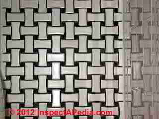 Ceramic mosaic bathroom floor tile © D Friedman at InspectApedia.com 
